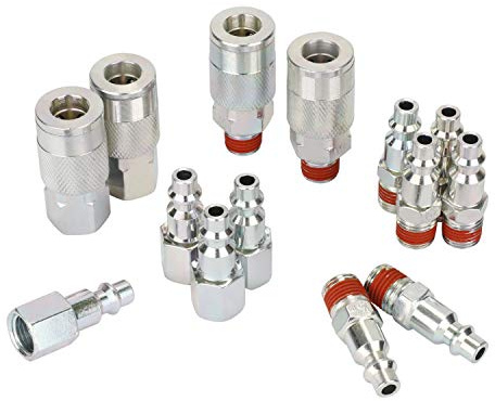 WYNNsky Air Compressor Accessories Fittings, 1/4''NPT Quick Connect Air Coupler and Plug Kit, I/M Type, 14 Pieces Air Tools Fittings Set