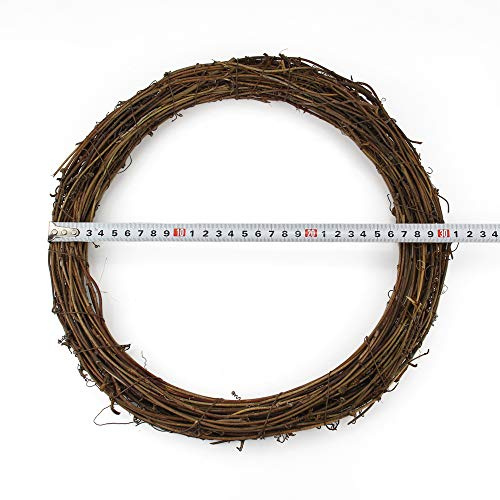 LWINGFLYER Corona de vid natural para manualidades, coronas de ratán para colgar en la puerta de Navidad, ventana, festividades, festivales, decoración de boda (1, 11.8 pulgadas/30 cm)