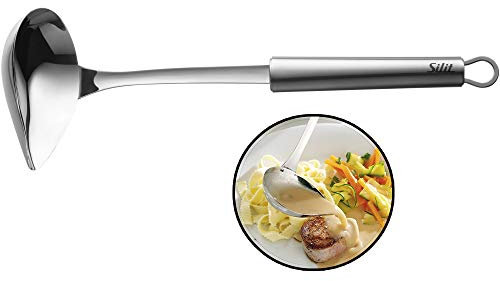 Silit Classic Line Saucenlöffel 28 cm, Soßenkelle mit Schnaupe, Edelstahl poliert, Suppenkelle spülmaschinengeeignet
