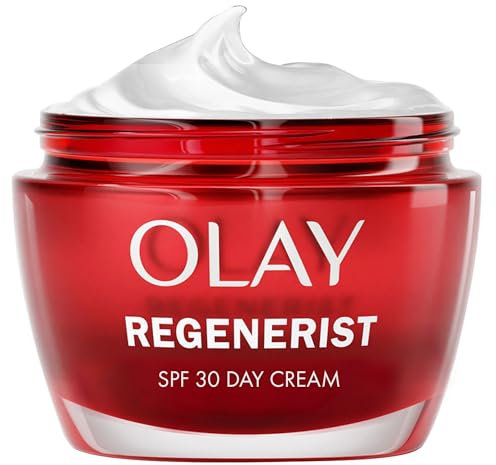 Olay Regenerist Day Face Cream SPF 30 - Anti-Wrinkle Face Moisturiser for Women with Sunscreen, Niacinamide, and Peptides for Firming, Hydrating, and Renewing Skin, Non-Greasy face cream 50ml