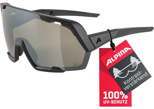 ALPINA ROCKET BOLD Q-LITE - Verspiegelte, Kontrastverstärkende & Beschlagfreie Sport- & Fahrradbrille Mit 100% UV-Schutz Für Erwachsene