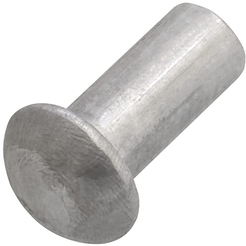 AERZETIX - C62019 - Lot de 20 Rivets en aluminium Ø3x6 mm à tête demi-ronde bombée - rivet plein/à frapper - DIN 660 - couleur argent - assemblage non démontable tôle cuir riveteuse