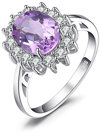 JewelryPalace Prinzessin Diana Kate Middleton Edelstein Smaragd Saphir Topas Amethyst Citrin Granat Peridot Rubin Ringe, Verlobungsring Promise Ring Silber 925 Damen Schmuck Rosegold Gold