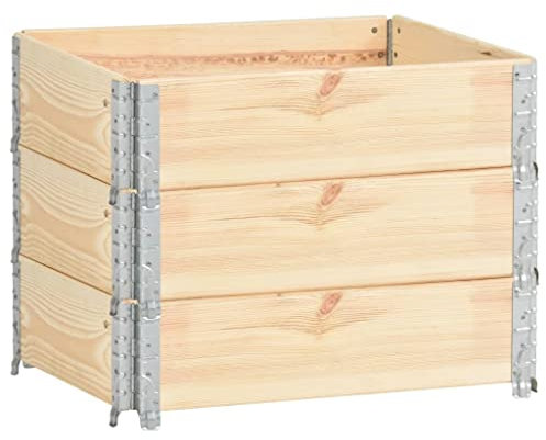 Bussandri Exclusive - Paletten-Aufsatzrahmen 3 Stk. 60x80 cm Kiefer Massivholz