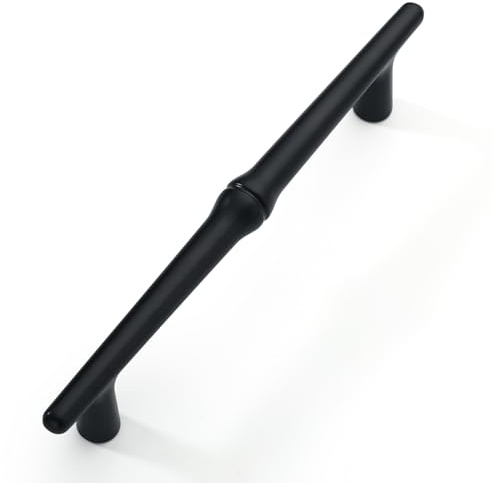 FURNIWARE 10 Stück Möbelgriff, 128 mm Bohrlochabstand Schubladengriff Matt Schwarz Schrankgriffe, Schubladengriffe für Türen, Küchen, Truhen, Kommoden, Schränke
