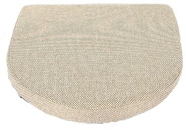 Stuhlkissen 43x41 mit BäNdern Landhaus, Sitzkissen Esszimmerstuhl Halbrund, Einzeln Sitzpolster Gartenstuhl Waschbar Linum Bezug mit ReißVerschluss, Landhaus rutschfest 4cm Dicke Sitz Auflage