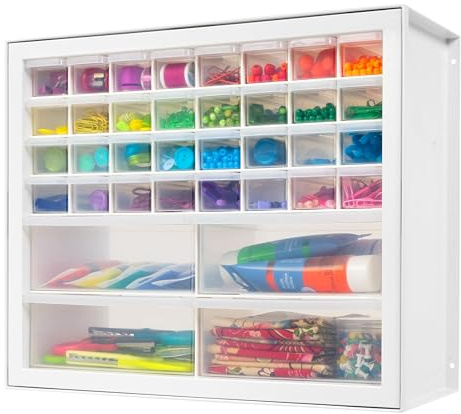 IRIS Organizzatore per viti USA, organizer per ferramenta, armadio con 36 cassetti, cassetto in plastica per artigianato di ferramenta, piccole parti, dadi e bulloni, per riporre attrezzi, album di