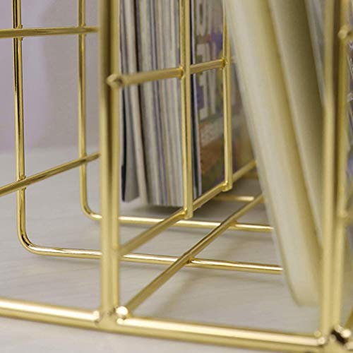 Briefhalter, 3 Gitter, Gute Stabilität, Leichtes Desktop-Bücherregal aus Eisen für die Büroschule (Golden)