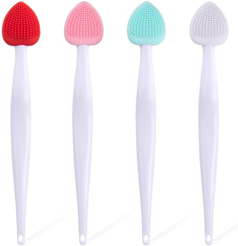 Mxxipp Lippenpeeling-Bürste aus Silikon, doppelseitig, Mini-Peeling, entfernt abgestorbene Haut für dunkle Lippen