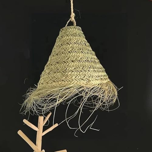 Generico Lustre plafonnier marocain fait main en paille : style ethnique, éclairage naturel et chaleureux 2403211005