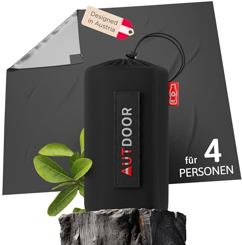 AUTDOOR® Mini-Picknickdecke für 4 Personen, recycelt Nylon, wasserabweisend | Nachhaltig aus recyceltem Nylon, ultrakompakt & leicht, wasserabweisende Stranddecke für Camping, Picknick, Wandern & Outdoor