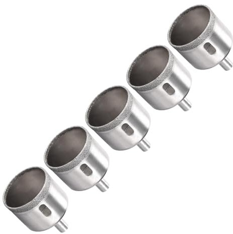 CoCud Diamond Drill Bits, 38mm Cutting Diameter, Nickel-plated Coating Diamond Core Drill Hole Saws - (Applications: for Glass Precision Drilling Bits Tools), 5-Pieces