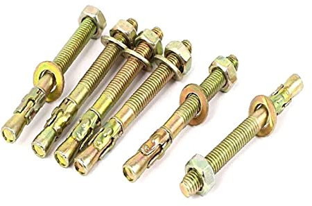 CTRSM Ankerschrauben, Dehnschraubenbolzen, gelb verzinkt, Dehnbolzenanker, Reparaturbolzen, M6 x 60 mm, 6 Stück