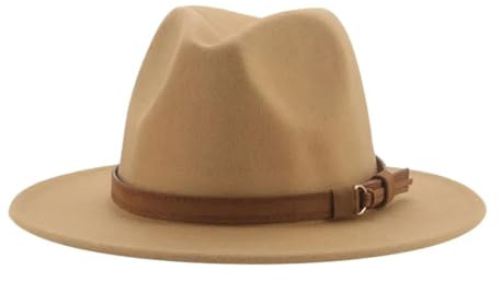 FULUJIDI Fedora Trilby Filzhut Hut Fedora Hüte Für Frauen Männer Breite Krempe Solide Frauen Hüte Band Gürtel Klassische Formale Kleider Hüte