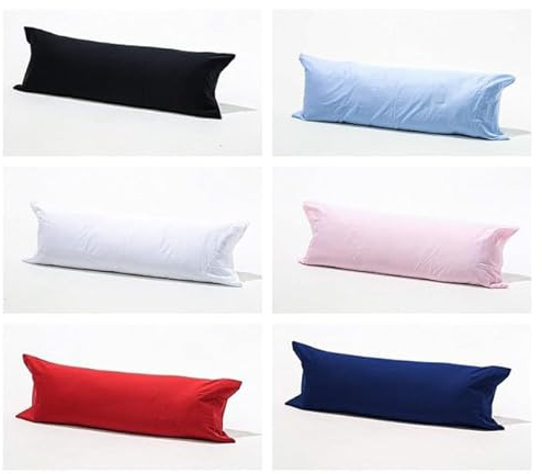 Plain Dye Extra Large Bolster Pillow Case 4.6ft Full Body Pillow Cover Nursing Pregnancy Orthopedic Maternity Pillowcases Double 54, Wine