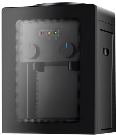 Wulimasun Wasserspender, elektrischer Wasserspender, 550 W, Heiß- und Kaltwasserspender, Schwarz, Kunststoff, 85 – 95 °C, kompatibel mit 3,5 l, 5 l, 10 l und 18,9 l Eimer