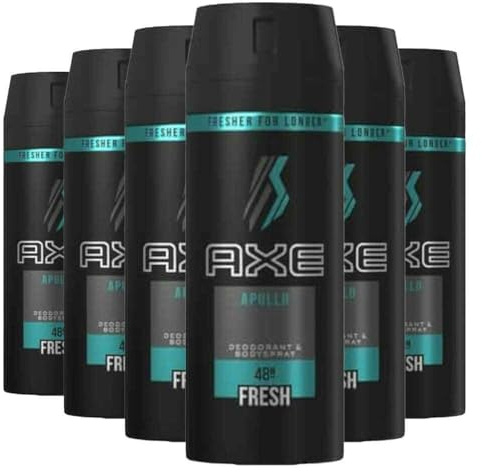 Axe 48 H Fresh Deodorant Spray Apollo - 6 x 150 ml