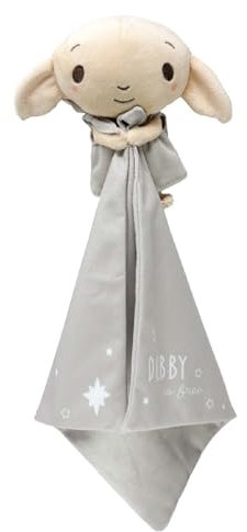 Rainbow Designs Harry Potter Dobby - Coperta confortevole per neonati, vellutata, morbida, grigia con dettagli in peluche a forma di elfo e stella, compagno di coccole da abbracciare per bambini dalla