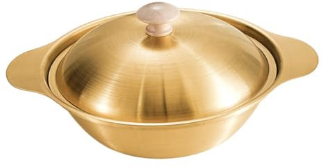 Cabilock Sartén Wok De Doble Mango Para Cocinar Wok De Metal Antiadherente Olla De Acero Inoxidable Olla Coreana Para Ramen