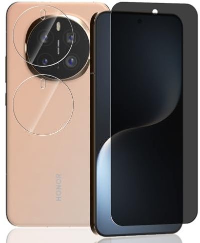 Yieehhow Sichtschutz Schutzfolie für Honor Magic 7 Panzerglas, [1 Stück] 9H Härte Anti-Spy Schutzglas und [2 Stück] Kameraschutz Panzer Schutz Glas, Privacy Panzerfolie für Honor Magic 7