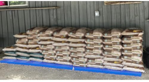 1 Stück Kunststoffpalette, modulares, stapelbares HDPE-Lagergitterpolster – wasserdicht, atmungsaktiv, Artikelregale für Garage, Supermarkt, Keller, Scheune, Trocken (Farbe: Blau, Größe: 11,