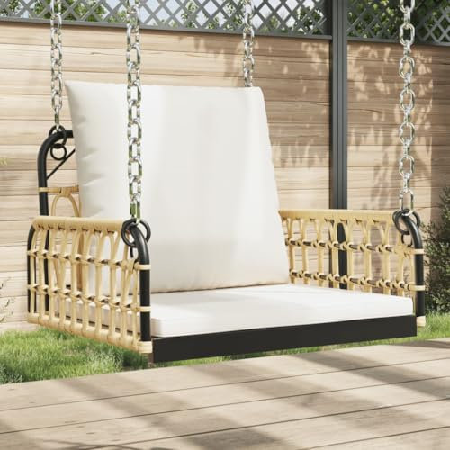 XINCXIN Hängestuhl mit Kissen 63x58x39 cm Poly Rattan und Stahl, gartenbank wetterfest loungesofa Outdoor balkonbank Bank Garten Geeignet für Garden Patio Porch Balcony
