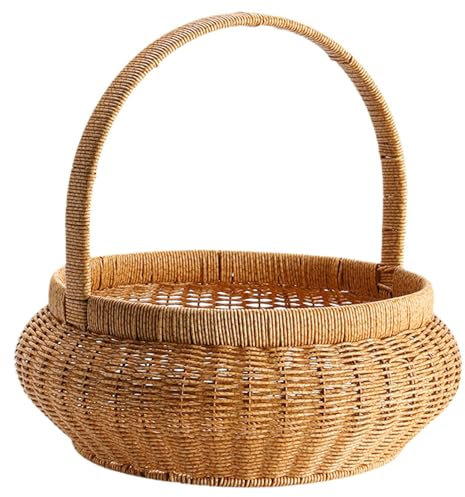 Cesto di pane, cestino di vimini da cucina, Organizzatore di dispensa, Imitazione pane rattan cestini organizzanti arrotondati rotondi di frutta da frutta da servizio ciotole per decorazioni da banco