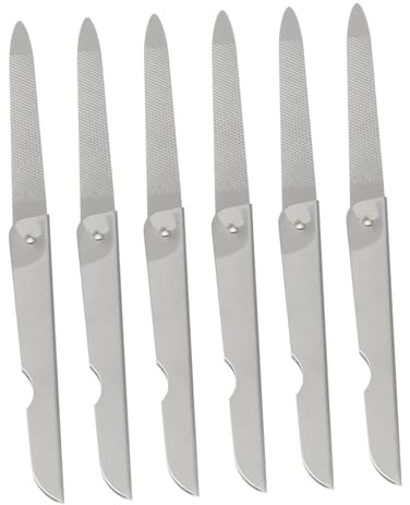 DECOMELODY 6 Stück Faltbare Nagelfeilen Aus Edelstahl Kompakte Maniküre Werkzeuge Für Präzises Nagelstyling Für Reise Und Alltag Mit Schlüsselanhänger