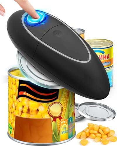 Electric Can Opener, Electric Tin Opener Hand Free, Can Openers 360° One Button Automatically Open Any Size Cans, Safe and Reliable, Kitchen Best Choice—Powerful, Safe & Easy for Housewives and Cooks