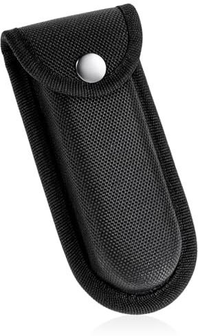 Apausvcm Knife Sheath for Belt, 5 Inch Nylon Pocket Knife Holder Portable Folding Knife Pouch with Snap Closure and Belt Loop for Outdoor Activities and Daily Use