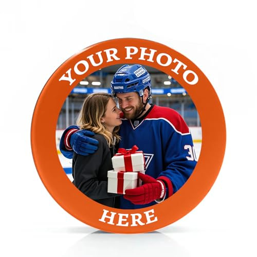 Zhyyanp Hockey Puck Personalized Photo Logo Hockey Pucks - Custom Standard Competition Ice Hockey Pucks - Hockey Gifts for Fans Mens Boys Boyfriend Husband Dad -Thanks Coach Gift