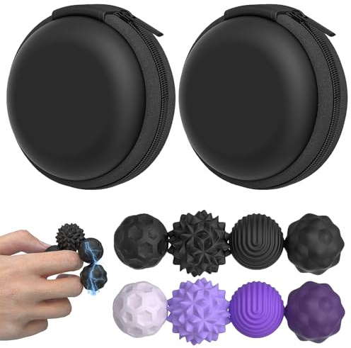 HESUSUSI Magnetiska Fidgetbollar 8 stycken magnetboll akupressur boll silikon kulor massageboll igelkott stressboll Sensorisk leksak för stressminskning vuxna