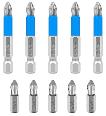 Enwye 10 PCS Magnetic Phillips Screwdriver Bit Set 1/4 Inch Hex Shank Phillips Head Drive Cross Slot Screw Driver Power Drill Bit.