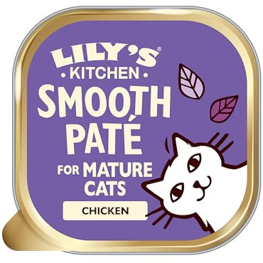 Lily’s Kitchen Smooth Paté Chicken, Nutritionally Balanced, Senior Cat Wet Food (19x85g) Tray, Tailored for Senior Cats, Grain-free Recipe, With Natural Ingredients
