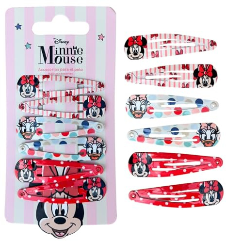 Accessori per capelli Minnie Disney confezione da 6 pezzi mollette clic clac per bambini