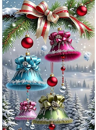 HEIBAGO Diamond Painting per principianti, campane 5D Full Drill Diamante Painting Adulti, DIY Cross Embroidery Diamante Art Set per decorazioni da parete 30 x 40 cm