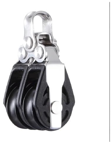 NSNYDNZ Pulley, Single Swivel Shackle Sailboat 29mm 1 1/8 Inch Double Block Small Boat Block SPB2903F