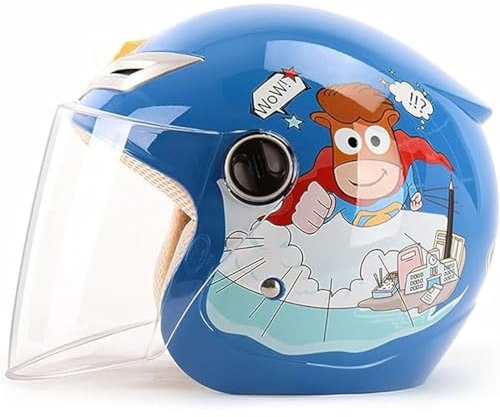 Casco De Moto Jet para Niños, Casco De Moto Infantil, Casco De Scooter para Niños Y Niñas con Visera Antirayaduras De 3/4, Casco Juvenil para Niños De 4 A 13 Años 1
