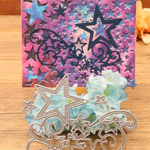 Stern Metall Stanzschablone Set, Matrices de découpe pour scrapbooking, Scrapbooking Prägeschablonen Stanzschablone Set, Cutting Dies für DIY Kartenbasteln Grußkarten Geschenkverpackung