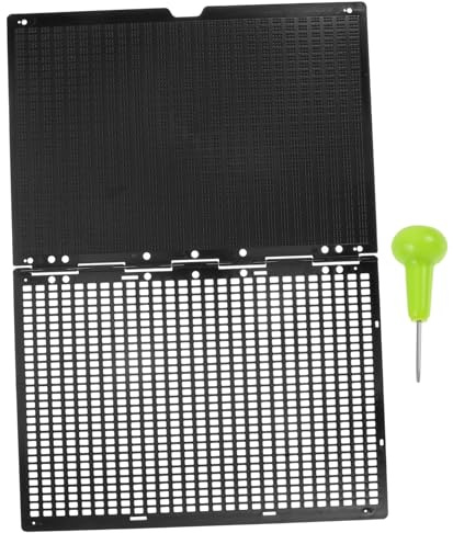OUNONA Tavoletta Braille per Scrittura in Braille con Stylus in Plastica Nera Robusta con 27 Linee e 30 Celle per Riga per Festa Scuola Decor e Utilizzo per Non Vedenti