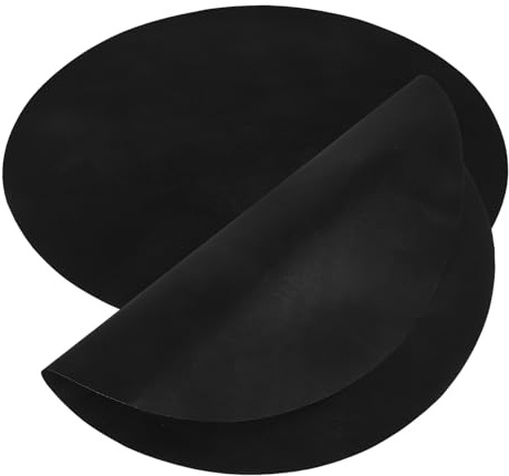 Yardenfun Tapis de Cuisson Rond PTFE Réutilisable pour Barbecue Extérieur, Lot de 2 Pièces 40 Cm Noir, Protection Antiadhésive Grillades Jardin Camping, Résistance Haute Température,