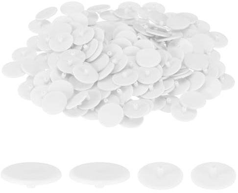 sourcing map 300Pcs 3x17.5mm Plastic Hole Plugs, Round Screw Cap Cover, Panel Drill Hole Plugs for Furniture Cabinet Cupboard Shelves Fencing Post Pipe Insert End Caps, White