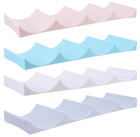 ELAYARD 4 Pezzi Portabottiglie Frigo in Plastica Resistente da Organizer Multifunzione per Vino e Lattine da Cucina Portabottiglie Compatto per Ripiani Dispensa e Bancone