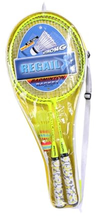Set di racchette da badminton per bambini, attività all'aperto leggere, per spiaggia, cortile, prato, giallo