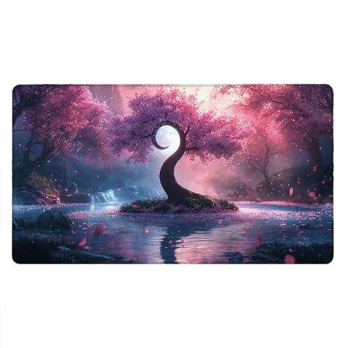 Tappetino Mouse Gaming XXL, 1600x800x3mm Grande Tappetino Scrivania Cuciti Base in Gomma, Mouse Pad Impermeabile Antiscivolo, PC Desktop Ufficio, Migliora Precisione Velocità (Cascate Astratte) xR7653