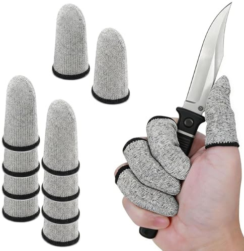 ZIOYANE 10Pcs Cut Resistant Reusable Finger Cots | High-performance cut-resistant material protects against sharp objects. Breathable design prevents sweating.