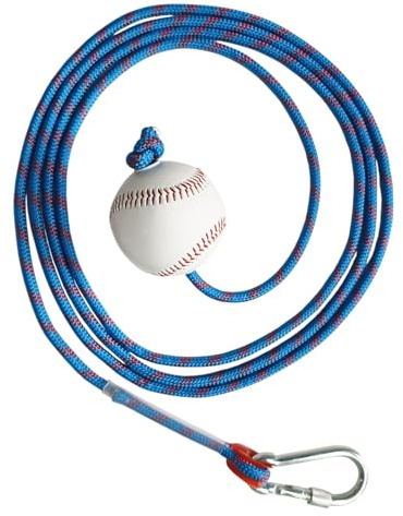 Generisch Entrenador de de béisbol, herramienta de cuerda de golpeo, ayuda de lanzamiento de pelota suave de 2,8 pulgadas, equipo de entrenamiento ajustable, equipo de ejercicio portátil para