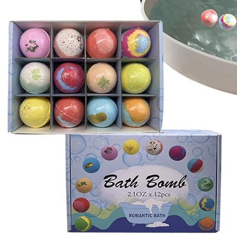 Palle Da Bagno Schiuma | Forniture da Bagno per la Pelle 12 Pezzi,Palle Schiumogene Per Il | Per La Mamma Papà Moglie Bambini Fidanzata Fidanzato Famiglia Amici e Partner