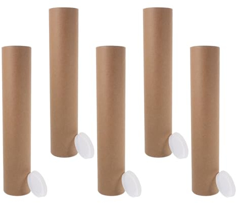 HAPINARY Set da 5 Tubi di Spedizione in Carta Rotondi per Poster, Cilindri in Cartone Resistenti per Organizzazione a Casa e Protezione di Mappe e Progetti