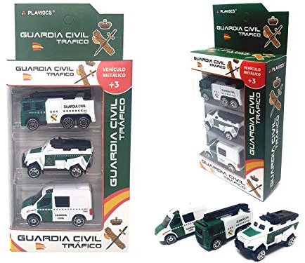 PLAYJOCS GT-8043 Set de vehículos de la Guardia Civil. Coches metálicos, Juguete Ideal para niños y coleccionistas.